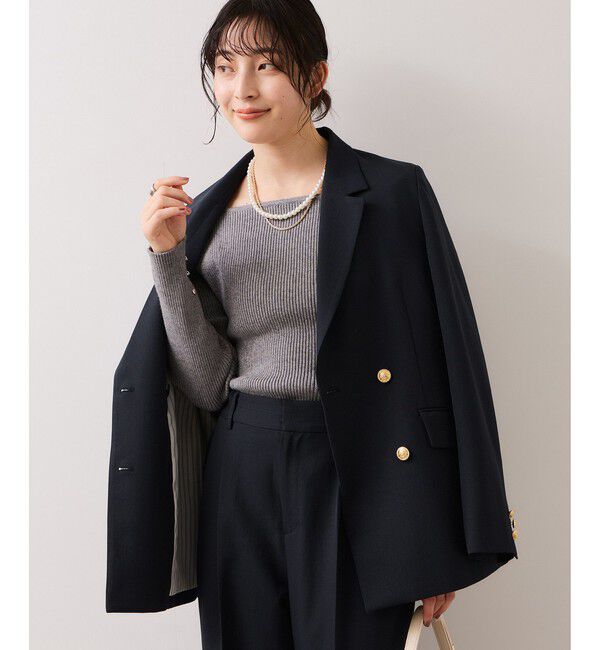 VIS「【美easy】コンフォート金ボタンジャケット/イージーケア・UVケア・セットアップ対応」|テーラードジャケット|