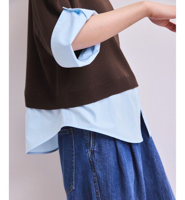 ADAM ET ROPE'「【WEB限定】シャツコンビニットプルオーバー」|ニット・セーター|