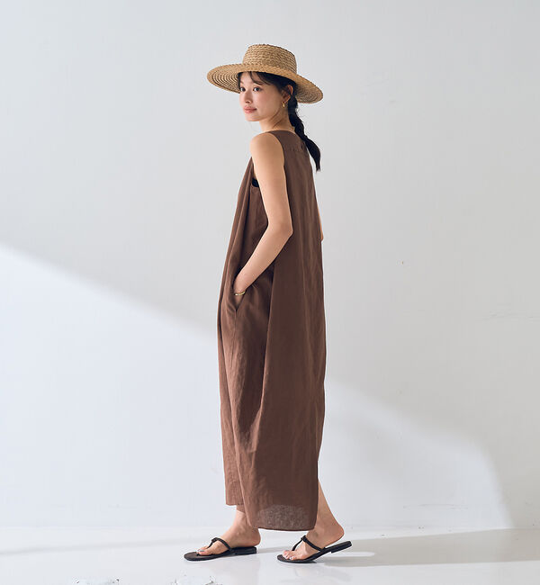 Rouge vif「麻混ノースリーブ 後ろタックワンピース」|ワンピース|