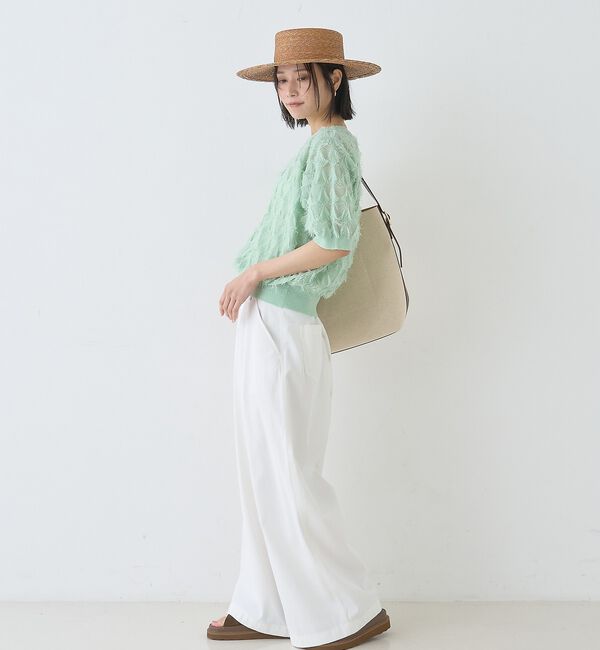 Rouge vif「ドットシアーフリンジニット【予約】」|ニット・セーター|