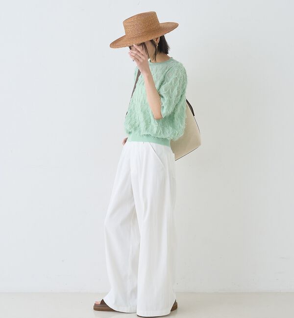 Rouge vif「ドットシアーフリンジニット【予約】」|ニット・セーター|