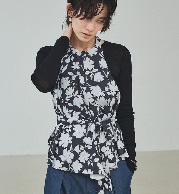 qualite「シルエットフラワーホルターネック」|キャミソール|