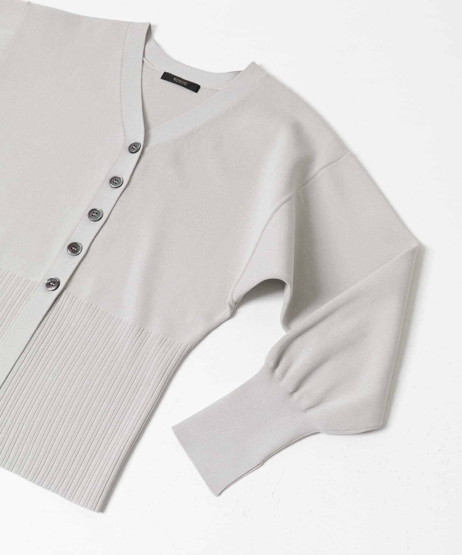 URBAN RESEARCH ROSSO「Vネックリブフロント釦デザインニット」|カーディガン|