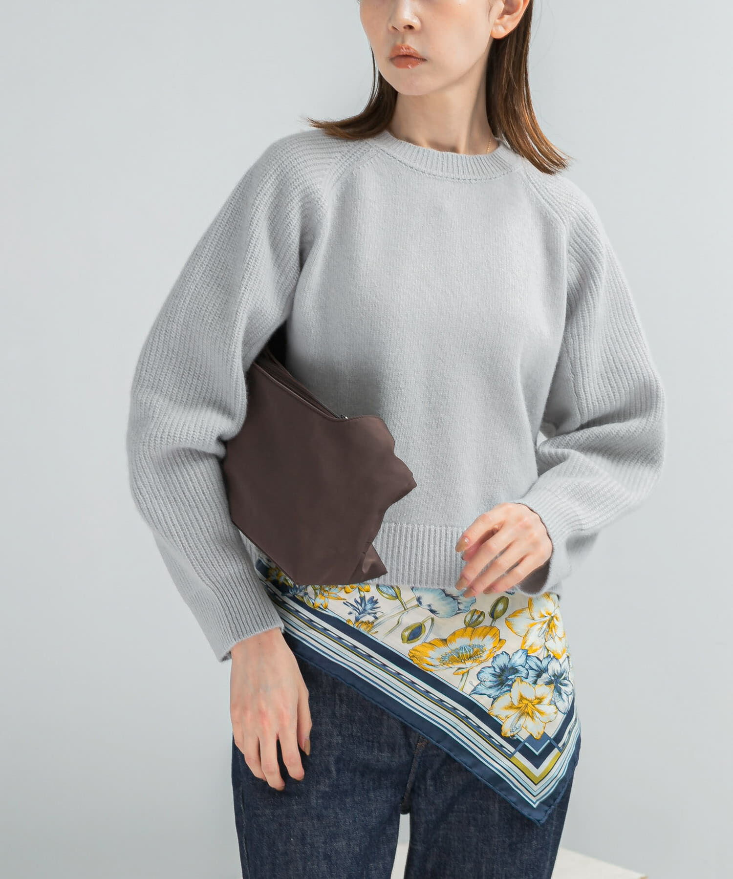 URBAN RESEARCH ROSSO「スーパーファインラムズウールショートニット」|ニット・セーター|ライトグレー