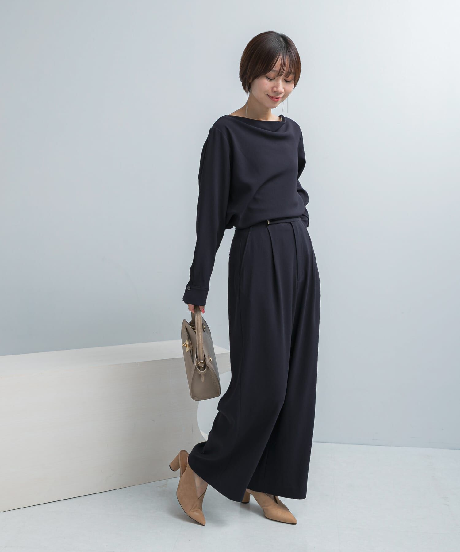 URBAN RESEARCH ROSSO「トリアセテート混ドレープネックブラウス」|シャツ・ブラウス|