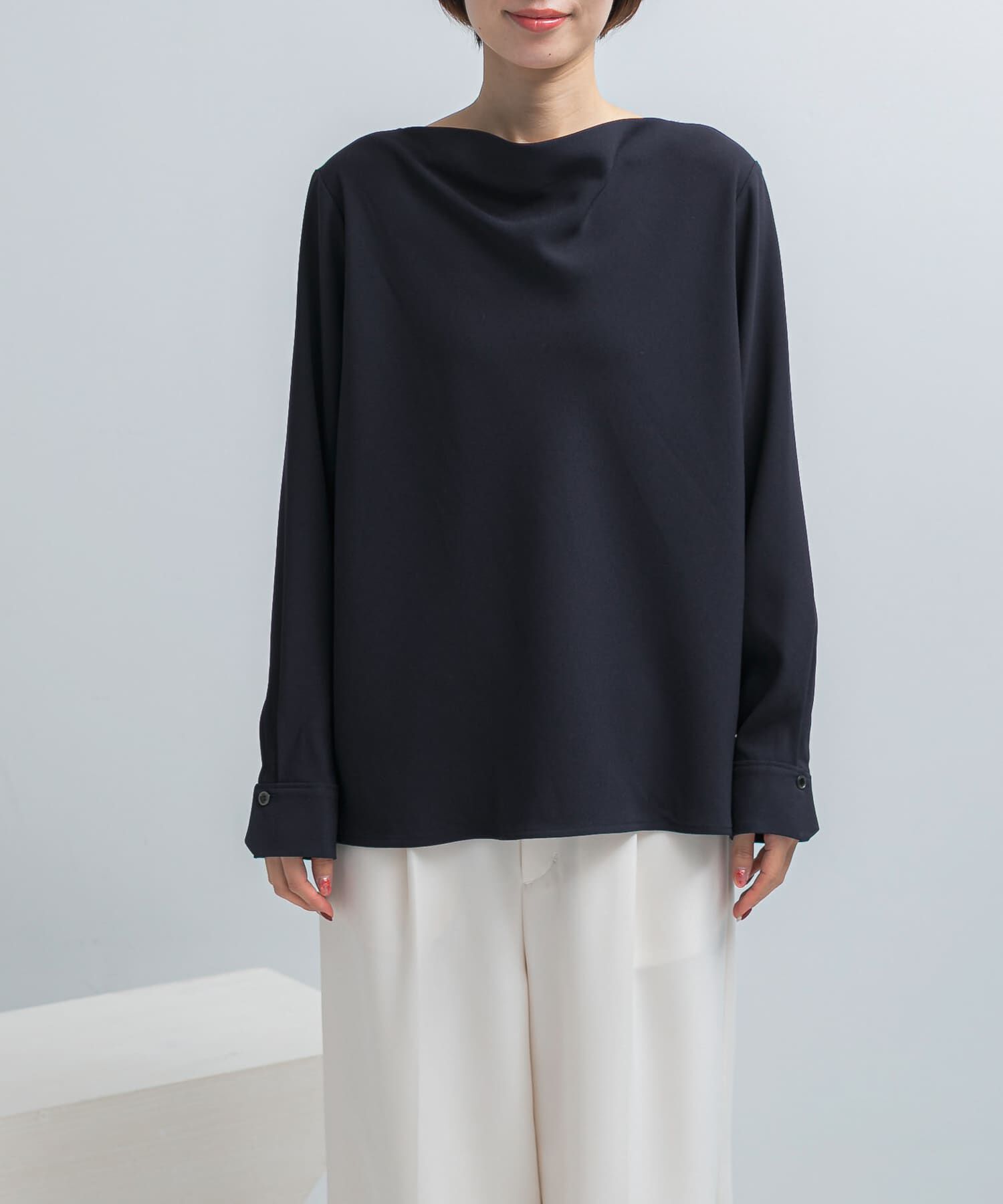 URBAN RESEARCH ROSSO「トリアセテート混ドレープネックブラウス」|シャツ・ブラウス|