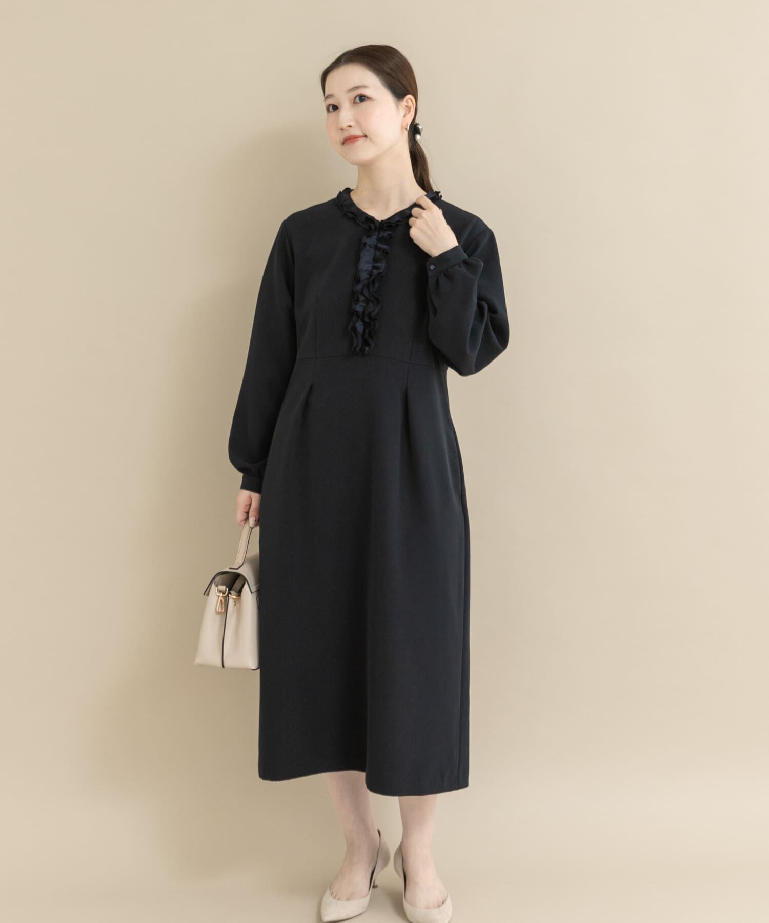 URBAN RESEARCH ROSSO「『WEB/一部店舗限定』フリルカラーウエストマークワンピース」|ワンピース|