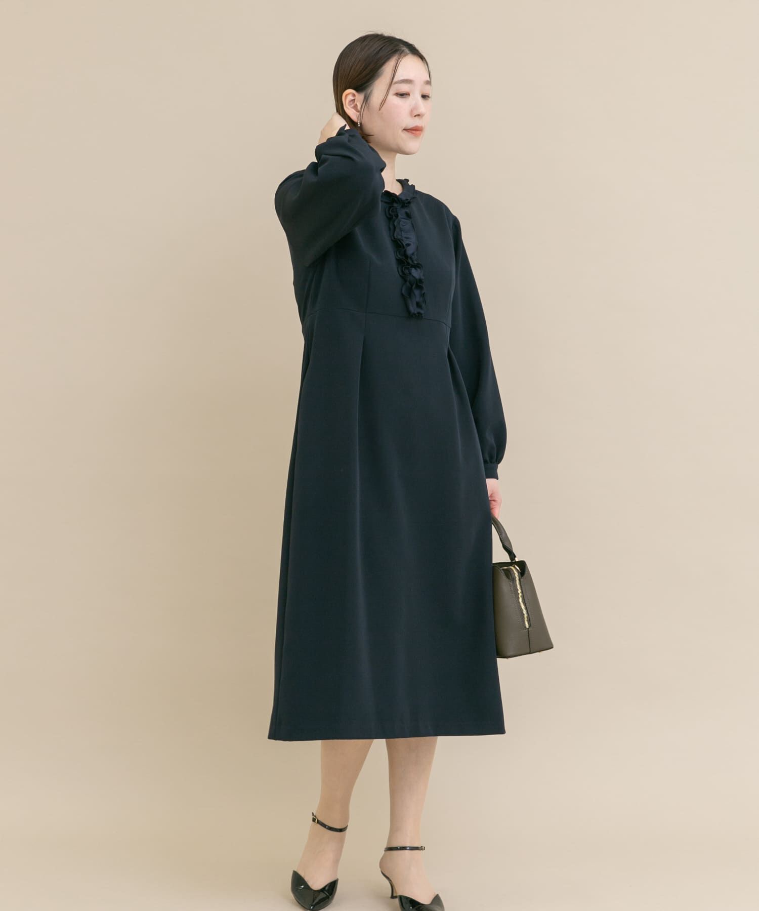 URBAN RESEARCH ROSSO「『WEB/一部店舗限定』フリルカラーウエストマークワンピース」|ワンピース|