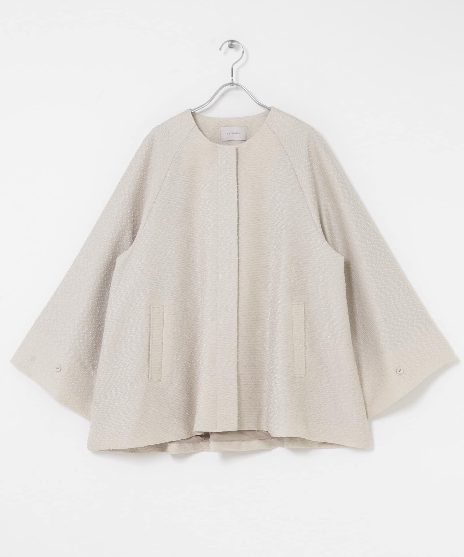 URBAN RESEARCH ROSSO「CHIGNON　ネップツイードコート」|ノーカラーコート|