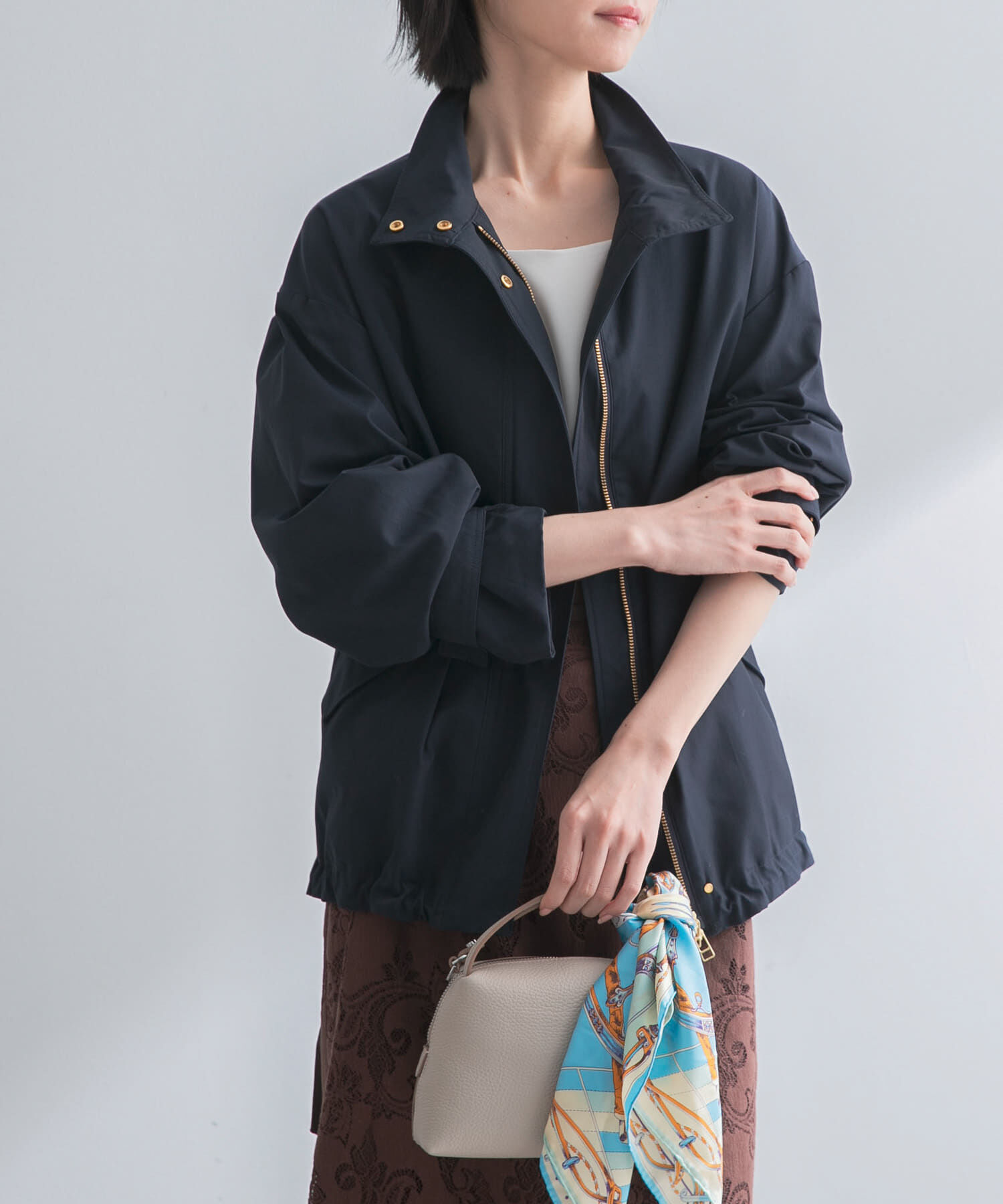 URBAN RESEARCH ROSSO「撥水スタンドカラーミドルコート」|ノーカラーコート|