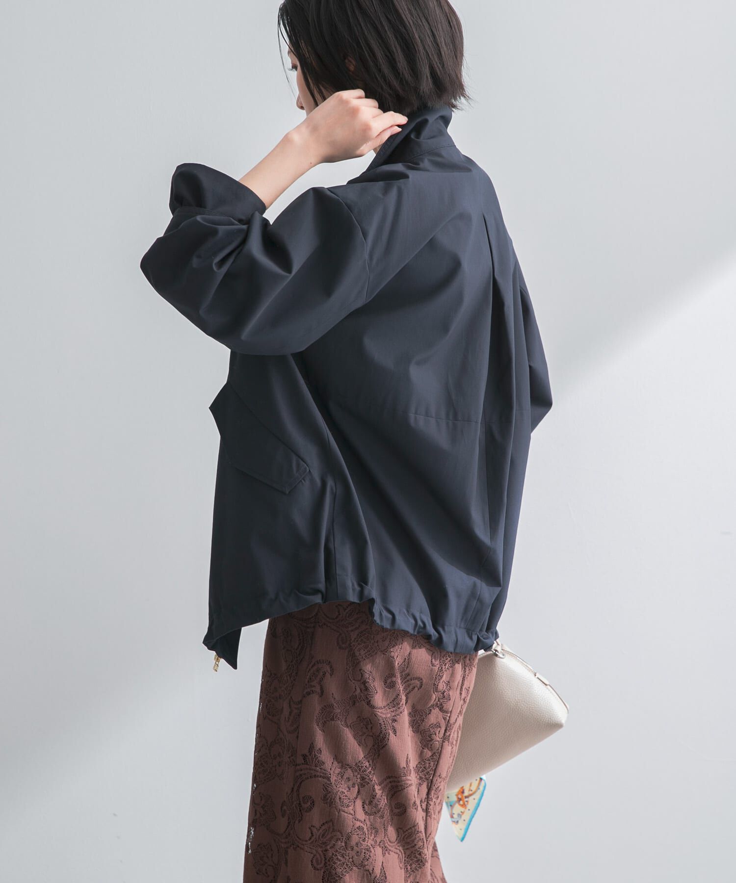 URBAN RESEARCH ROSSO「撥水スタンドカラーミドルコート」|ノーカラーコート|