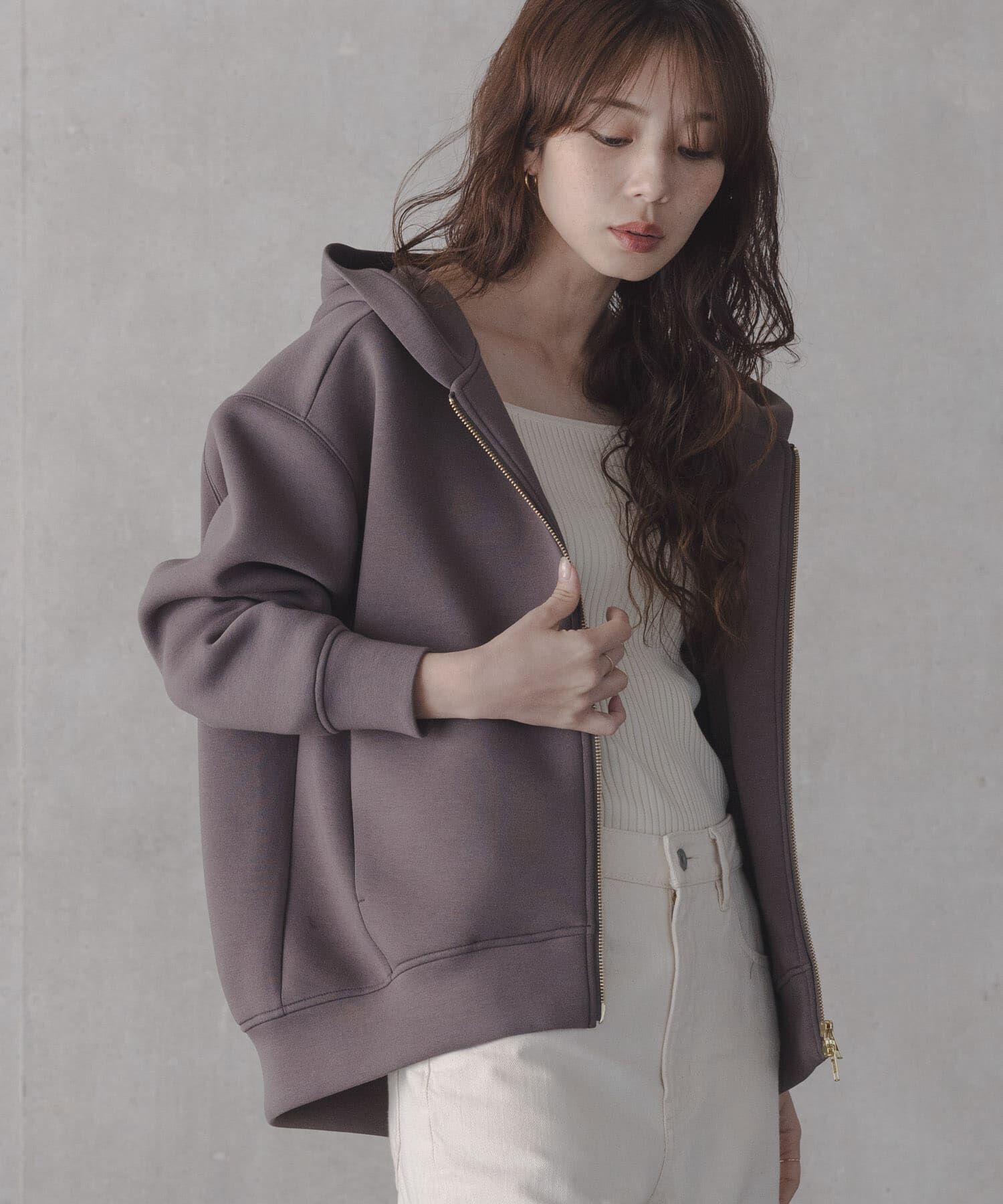 Sonny Label 「ダンボールZIPコクーンフーディー」|パーカー|チャコールグレー