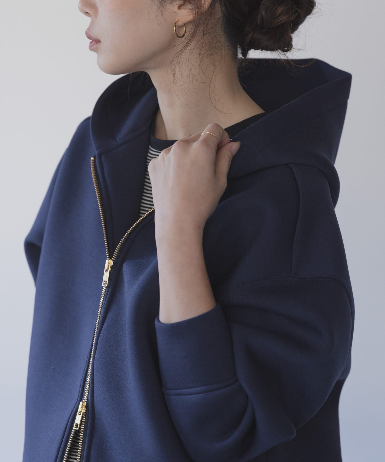 Sonny Label 「ダンボールZIPコクーンフーディー」|パーカー|ネイビー