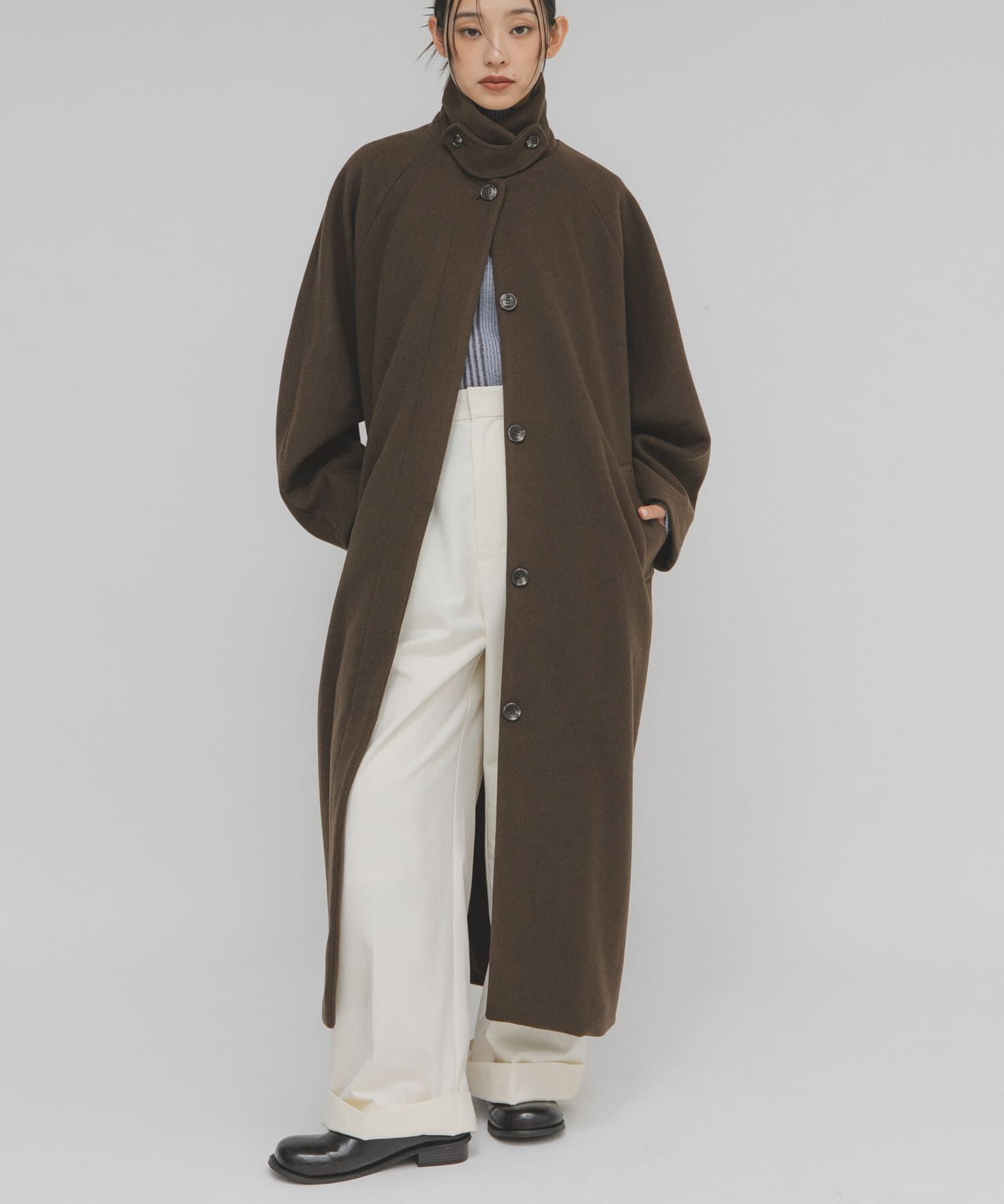 ステンカラーコクーンロングコート｜ルミネのファッション通販