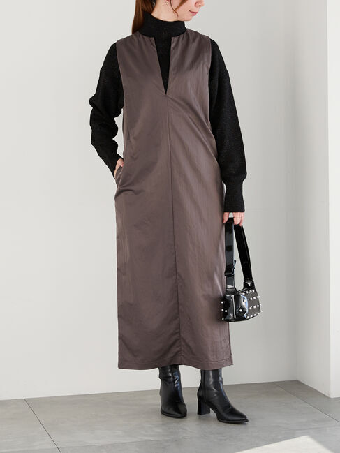 Te chichi「ナイロンスキッパージャンスカ」|ワンピース|グレー