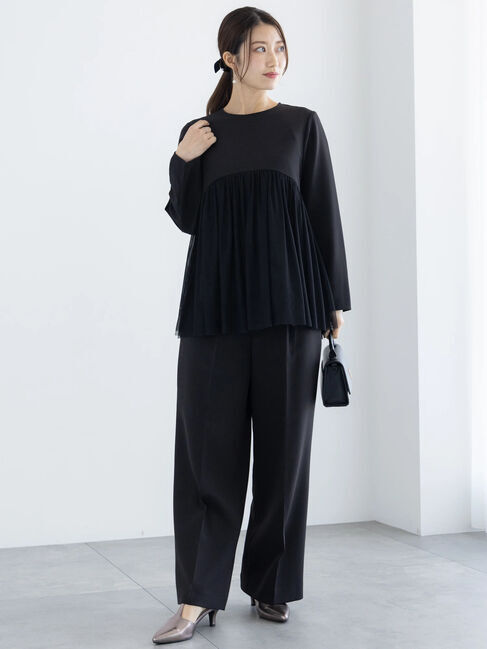 Te chichi「【セレモニーアイテム】チュールギャザーヘムドッキングブラウス（セットアップ可）」|シャツ・ブラウス|