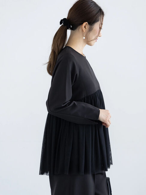 Te chichi「【セレモニーアイテム】チュールギャザーヘムドッキングブラウス（セットアップ可）」|シャツ・ブラウス|