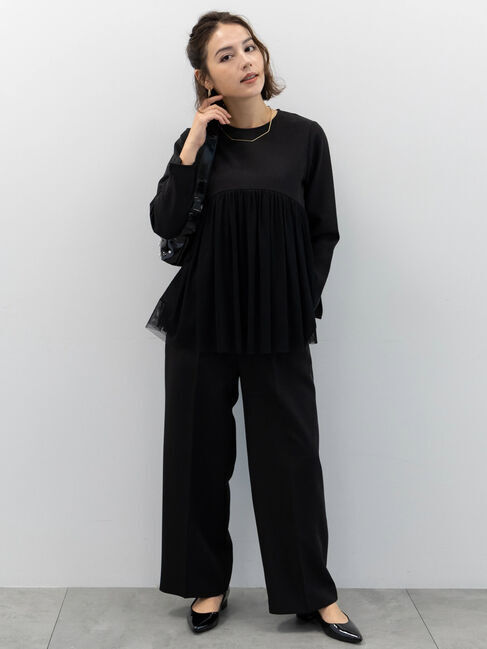 Te chichi「【セレモニーアイテム】チュールギャザーヘムドッキングブラウス（セットアップ可）」|シャツ・ブラウス|