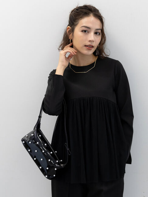 Te chichi「【セレモニーアイテム】チュールギャザーヘムドッキングブラウス（セットアップ可）」|シャツ・ブラウス|