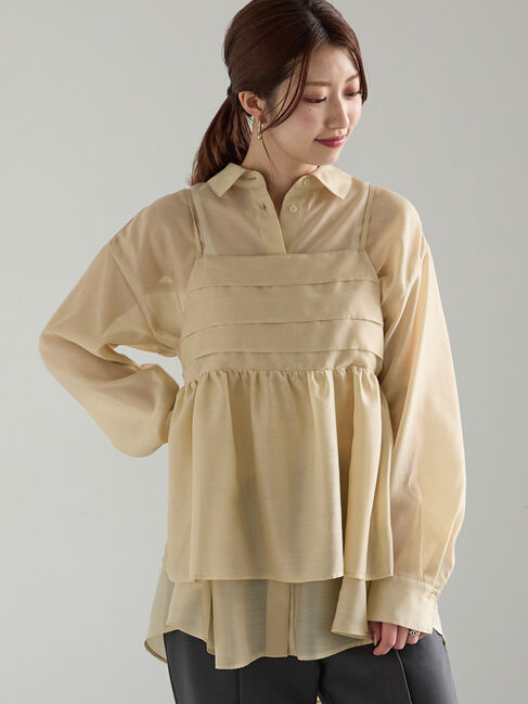 Te chichi「シアーシャツ+キャミブラウスセット」|シャツ・ブラウス|