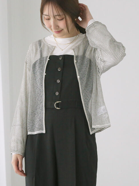 Te chichi TERRASSE「シアーストライプトップス」|その他|オフホワイト