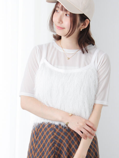 Te chichi TERRASSE「フリンジビスチェ」|その他|オフホワイト