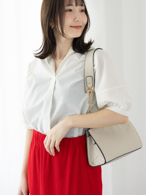 Te chichi TERRASSE「【イージーケア】無地/柄アソートスキッパーブラウス」|シャツ・ブラウス|オフホワイト