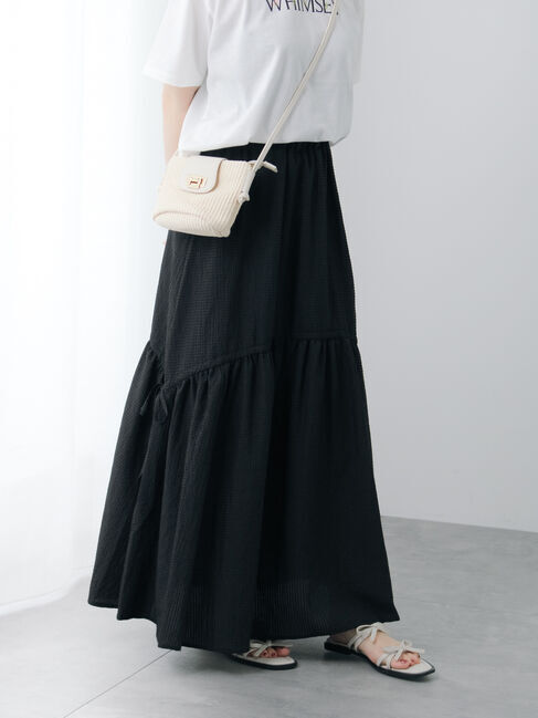 Te chichi TERRASSE「サイドリボンサッカースカート」|スカート|