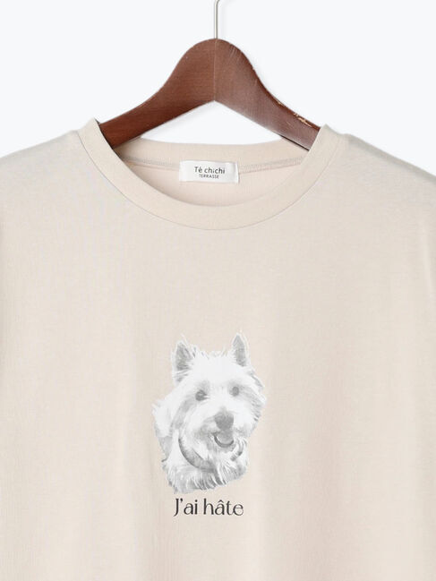 Te chichi TERRASSE「【接触冷感】犬モチーフプリントTシャツ」|Tシャツ・カットソー|