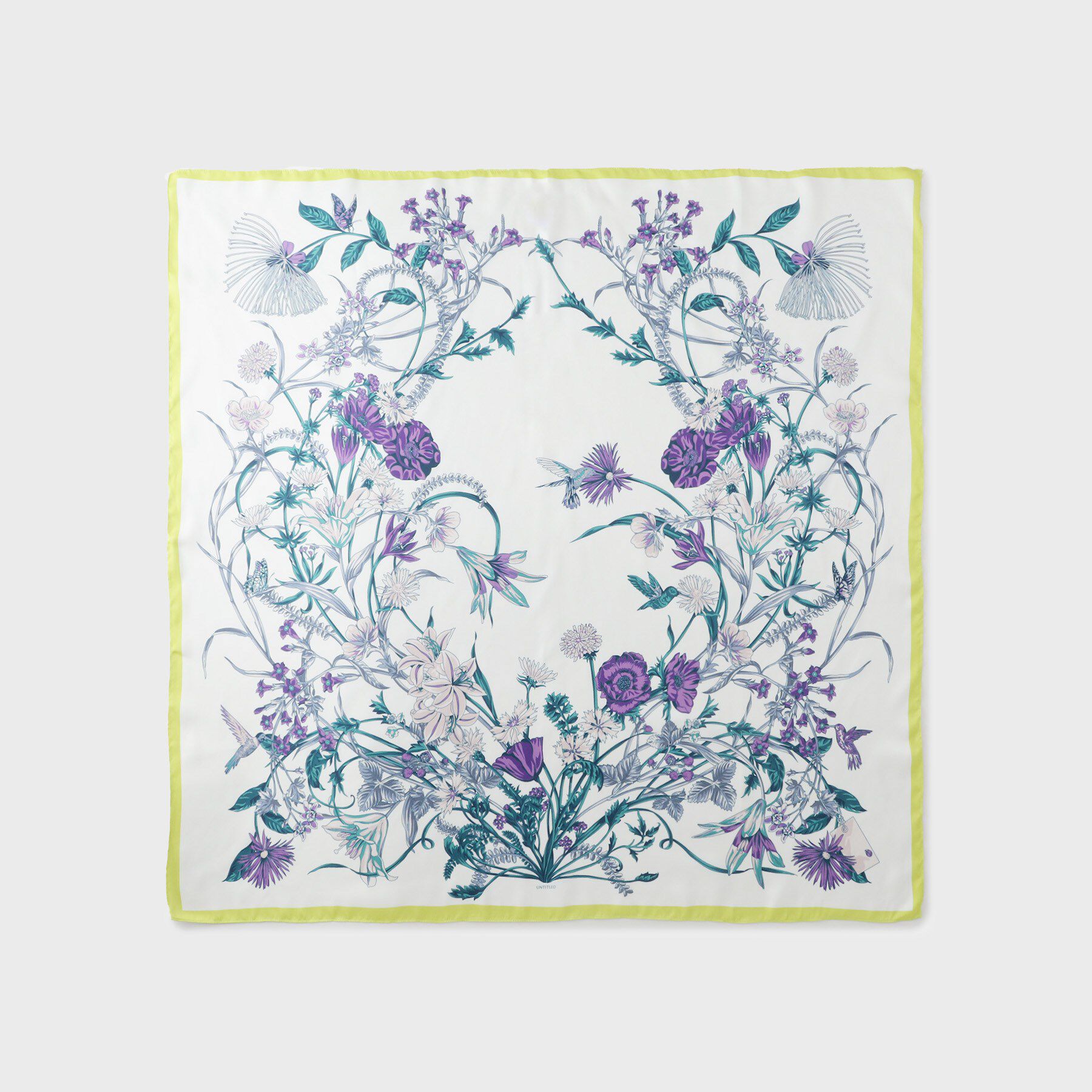 UNTITLED「フラワープリントスカーフ」|バンダナ・スカーフ|イエロー(532)