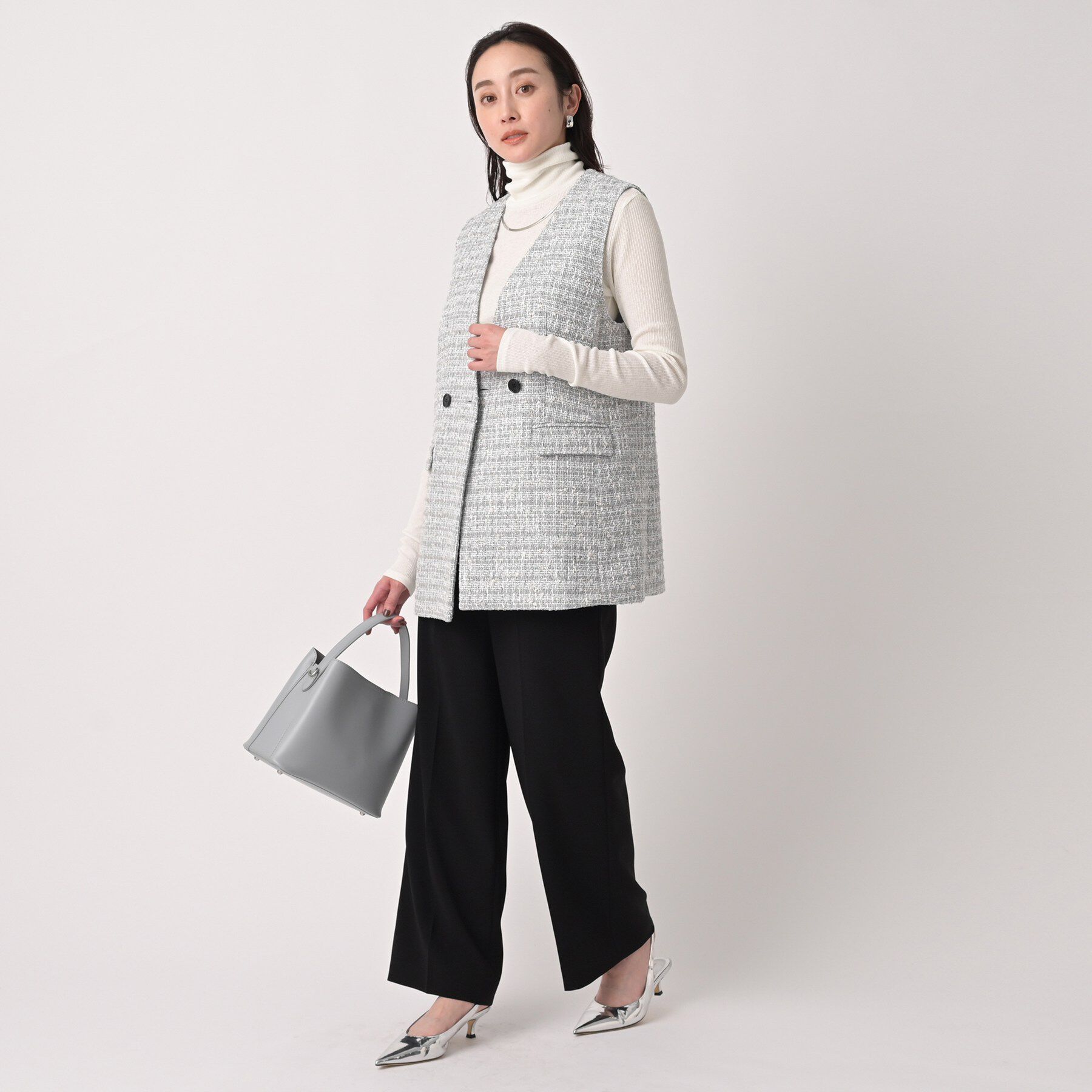 UNTITLED「【洗える/レイヤードインナー】ナチュラルテレコハイネックプルオーバー」|Tシャツ・カットソー|