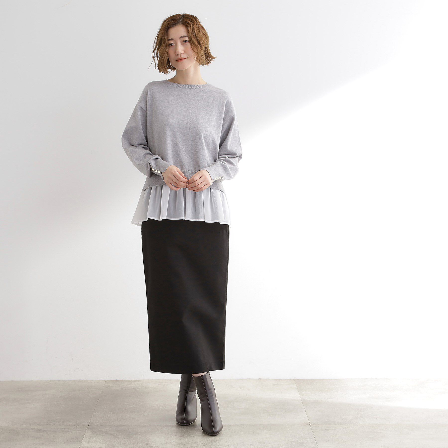 grove「裾レイヤードニットプルオーバー」|ニット・セーター|