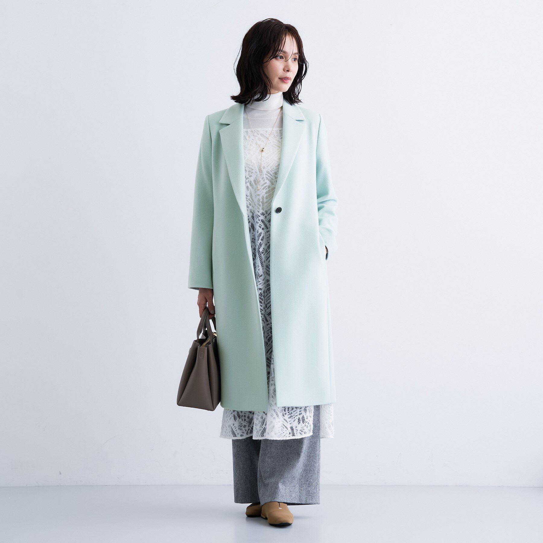 INDIVI「【名品コート／日本製】ウール100％チェスターコート」|チェスターコート|