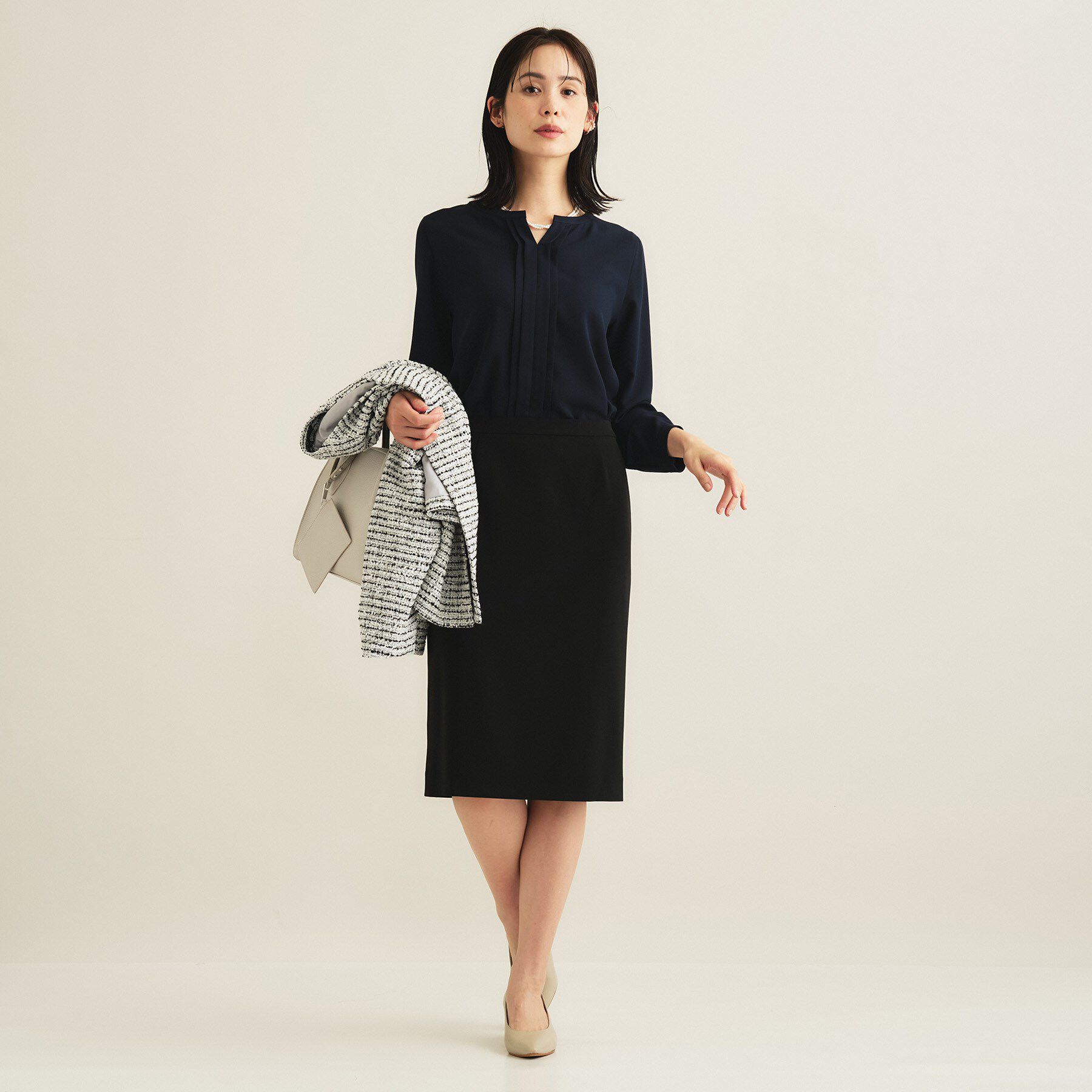 INDIVI「【セレモニー／洗える／透けにくい】ジオメ柄プリントブラウス」|シャツ・ブラウス|