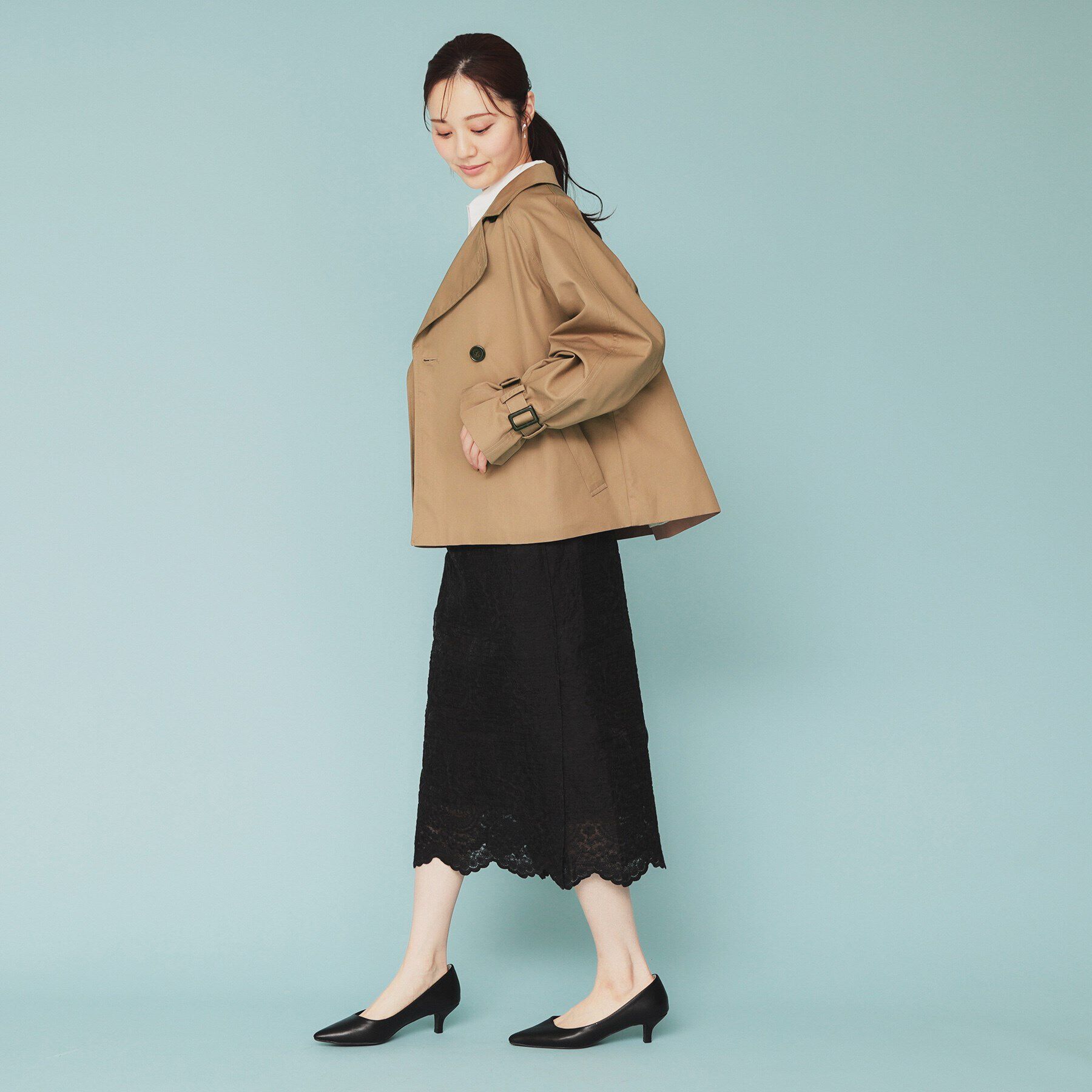 index「キャンディースリーブショートトレンチコート【洗濯機洗い可/撥水/静電気防止】」|トレンチコート|