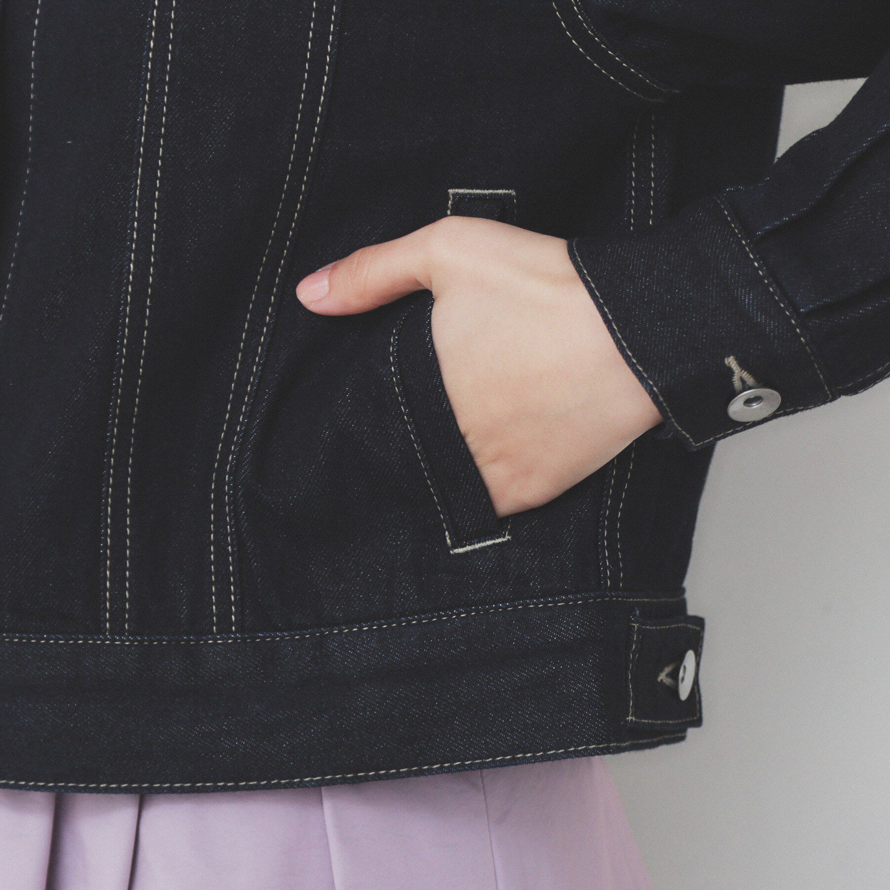 index「ノーカラーGジャン【洗濯機洗い可】」|デニムジャケット|