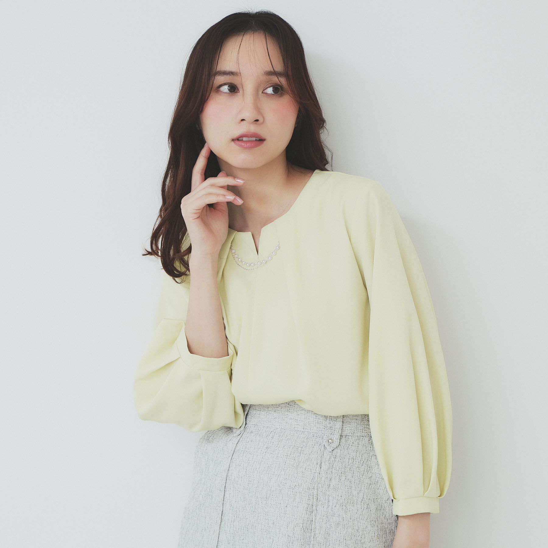 index「2WAYキーネックタックブラウス【洗濯機洗い可/防シワ】」|シャツ・ブラウス|