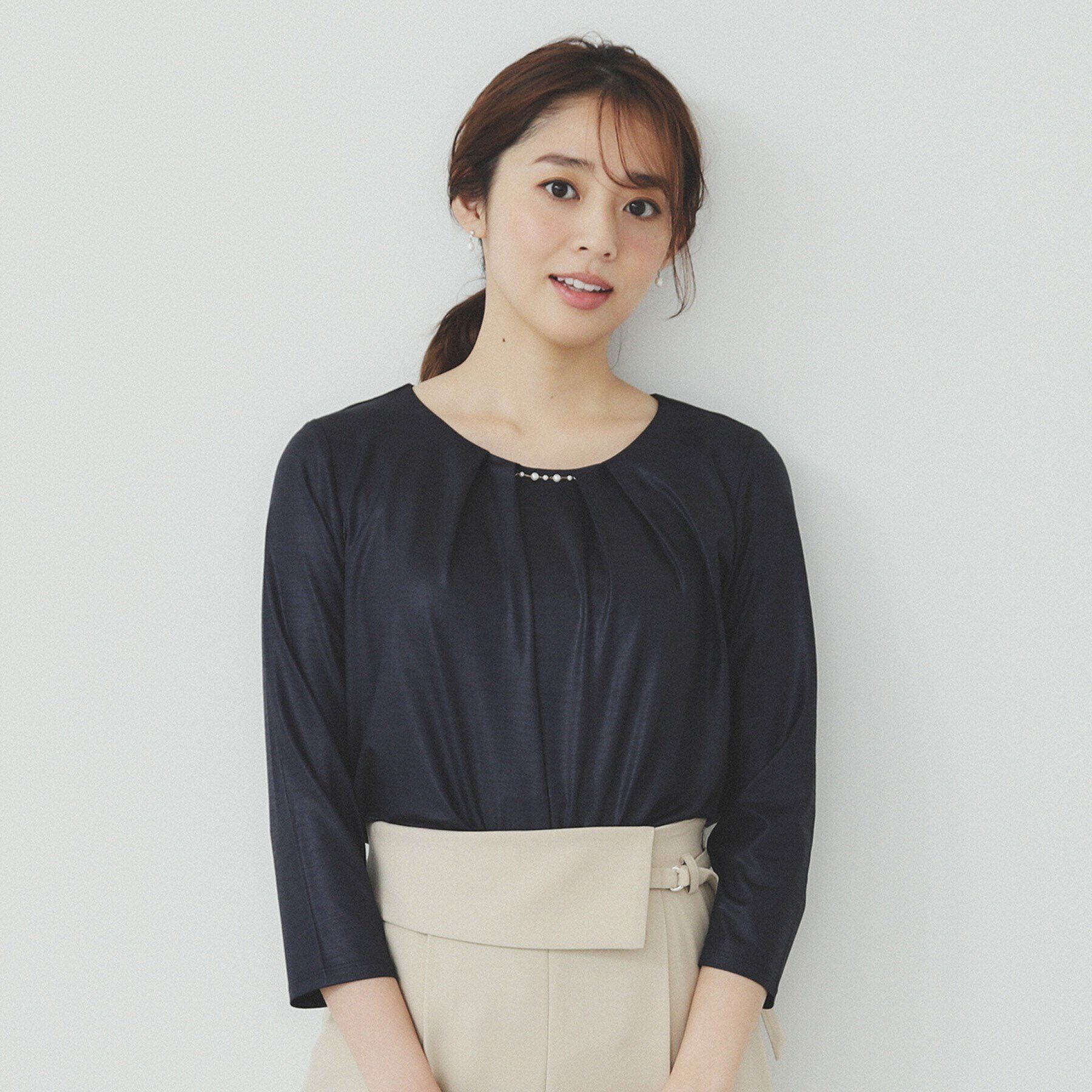 index「パール調チェーン付きフロントタックトップス【洗濯機洗い可】」|シャツ・ブラウス|