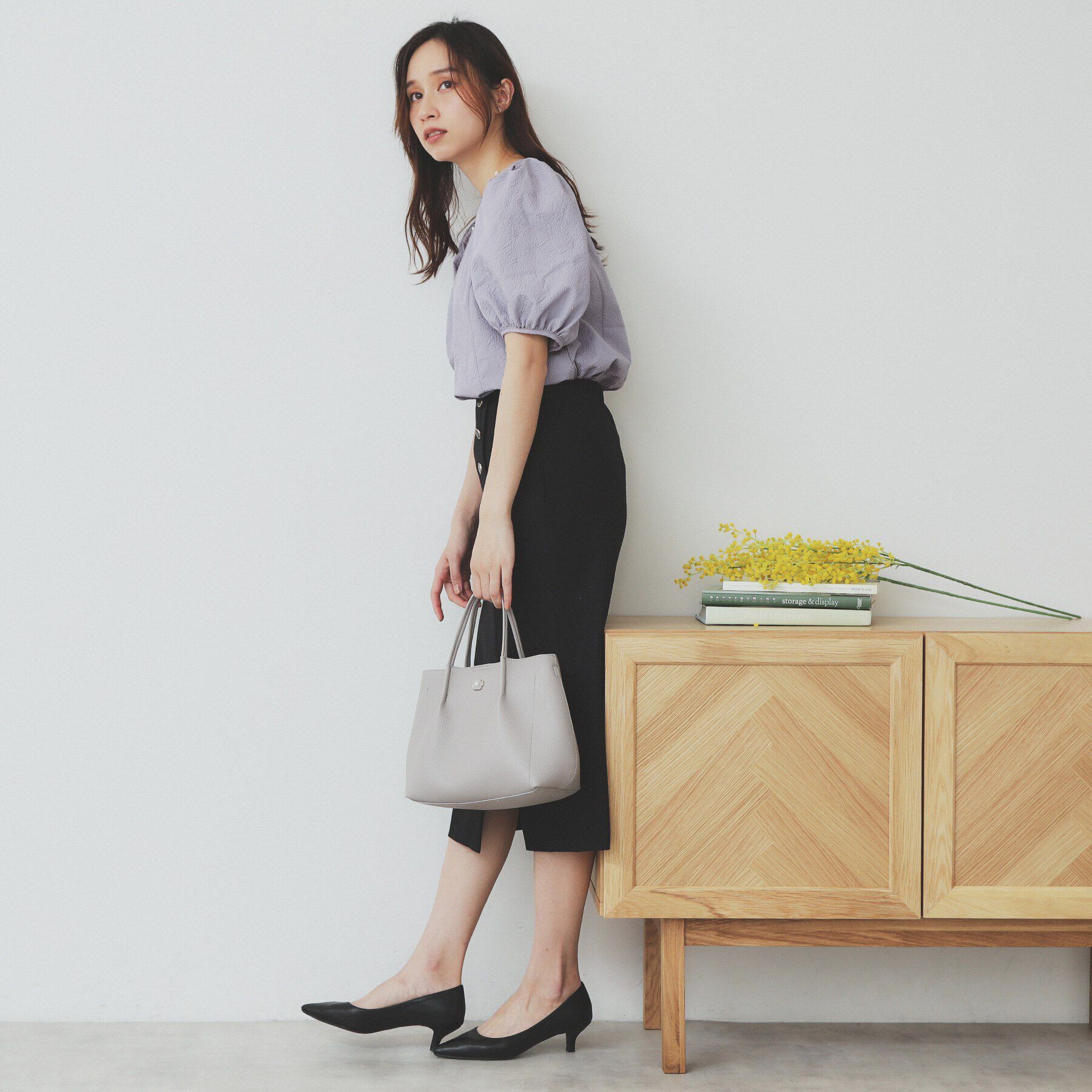 index「フラワージャカードパフフレアブラウス【洗濯機洗い可/防シワ】」|シャツ・ブラウス|