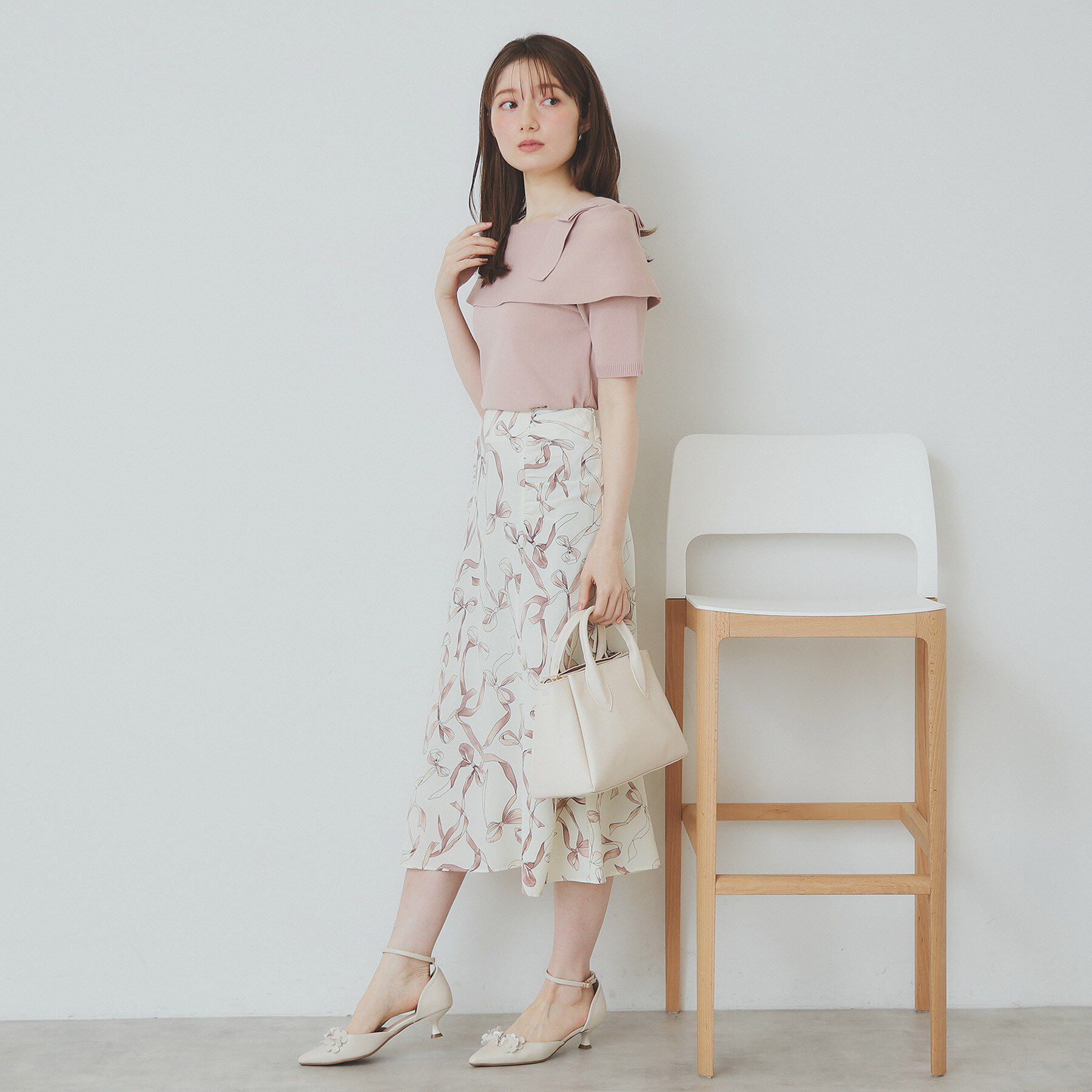 index「アシメリボンオフショルニット【洗濯機洗い可】」|ニット・セーター|