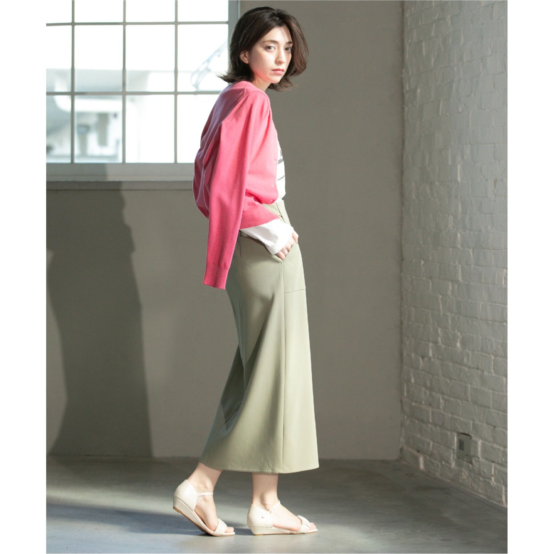 OPAQUE.CLIP「ストレッチダブルポケットタイトスカート【洗濯機洗い可/防シワ】」|スカート|