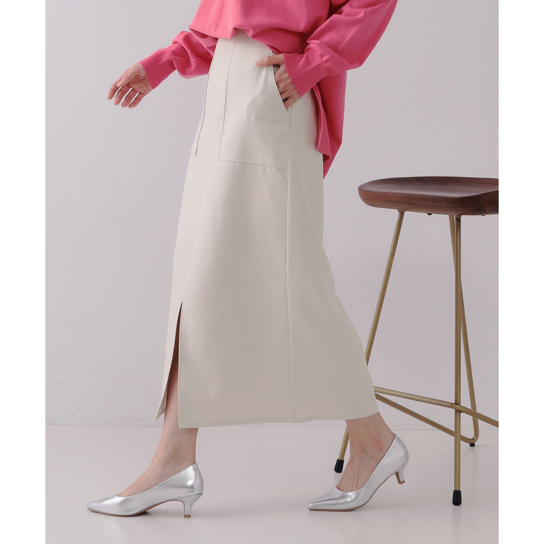 OPAQUE.CLIP「ストレッチダブルポケットタイトスカート【洗濯機洗い可/防シワ】」|スカート|