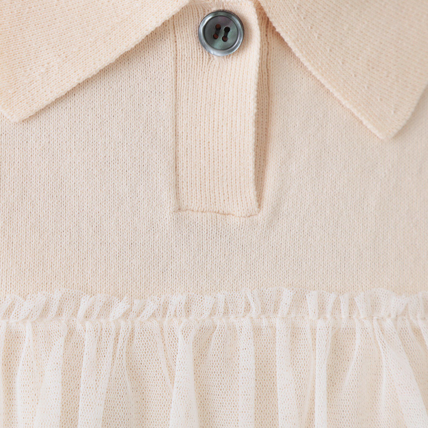 OPAQUE.CLIP「チュールティアードドッキングポロニット【洗濯機洗い可】」|ニット・セーター|