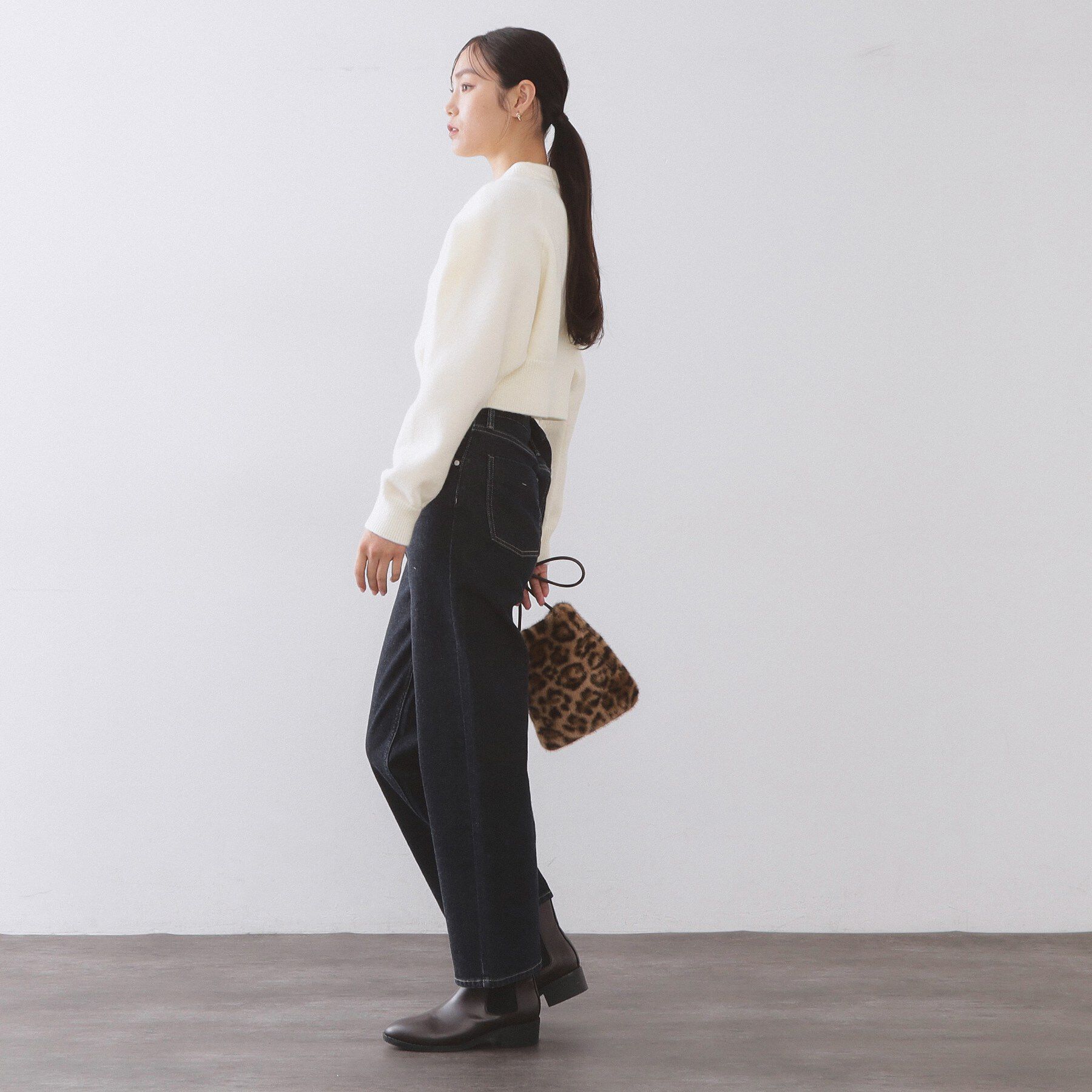 OPAQUE.CLIP「ショルダータックショートニット【洗濯機OK】」|ニット・セーター|