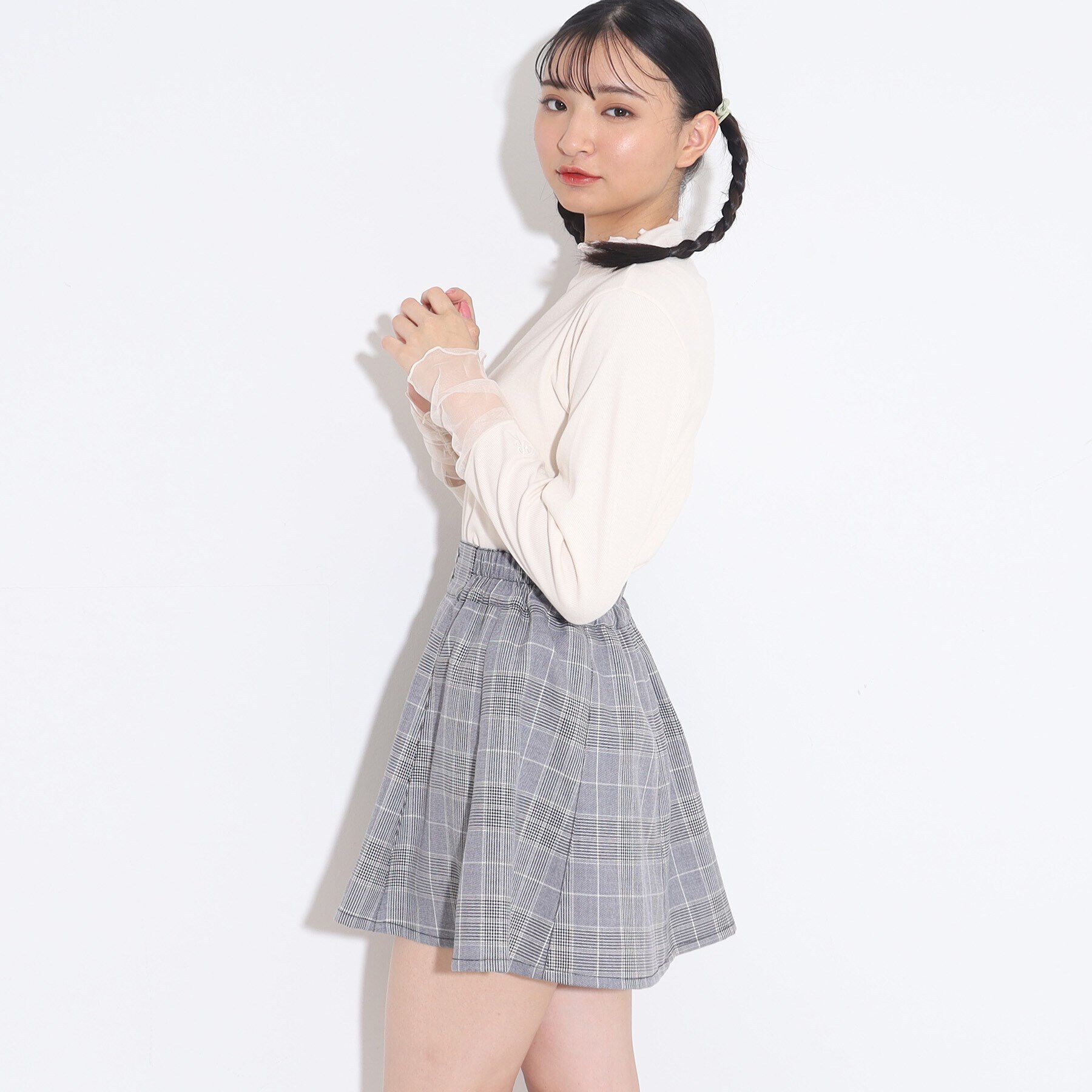 PINK-latte「【165cmサイズあり】袖シアードッキングプルオーバー」|Tシャツ・カットソー|