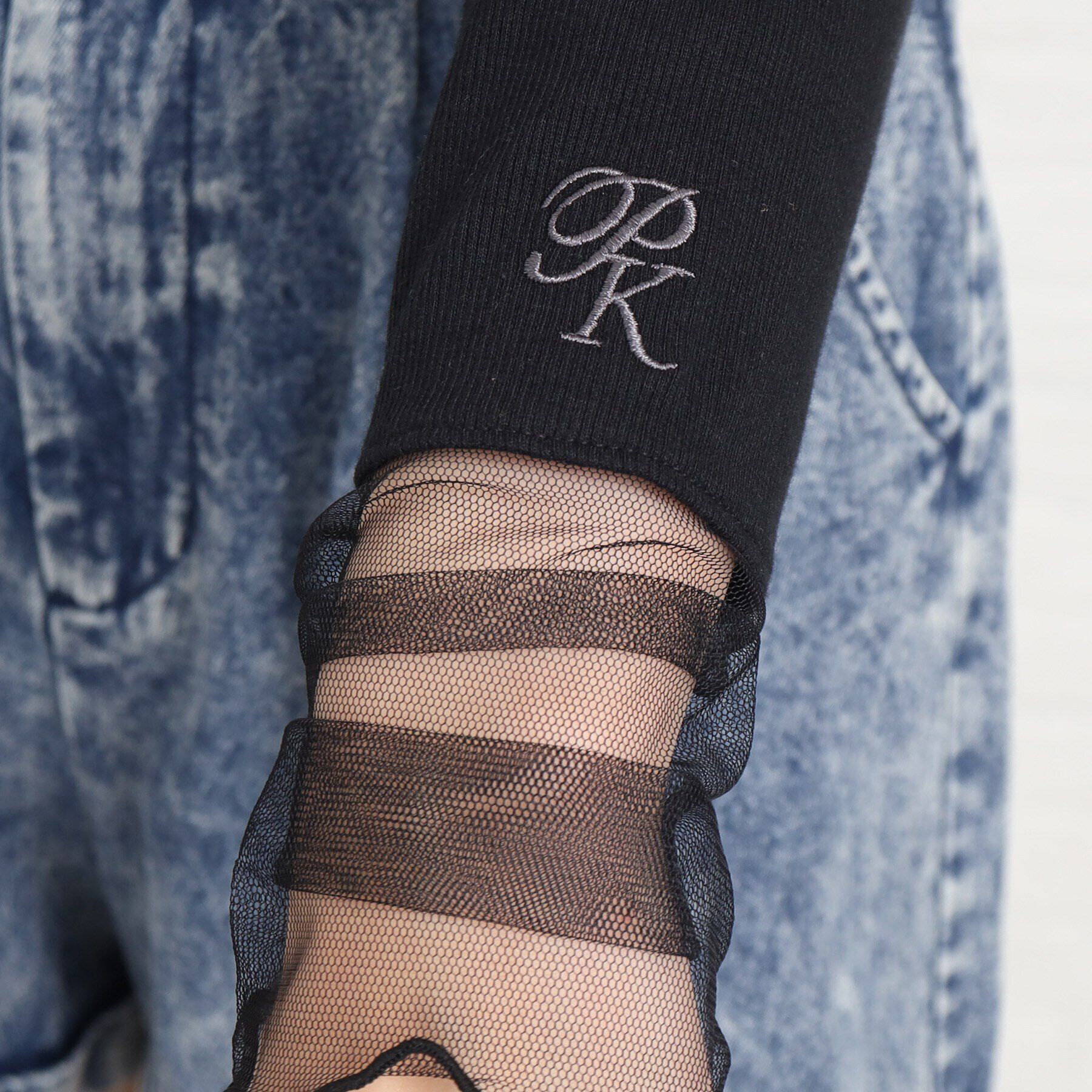 PINK-latte「【165cmサイズあり】袖シアードッキングプルオーバー」|Tシャツ・カットソー|