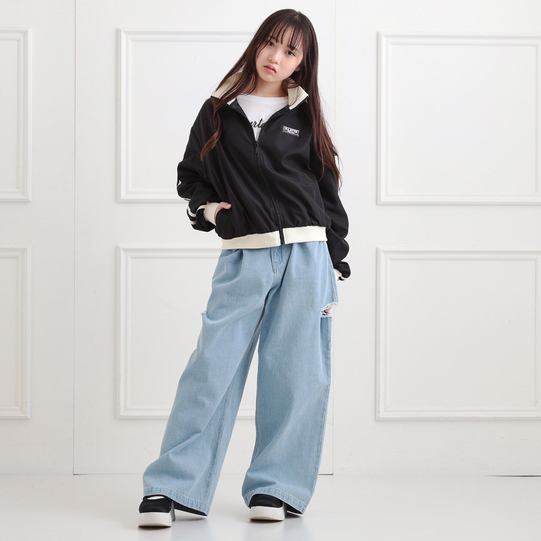 PINK-latte「トラックジャケット」|ブルゾン・スタジャン|