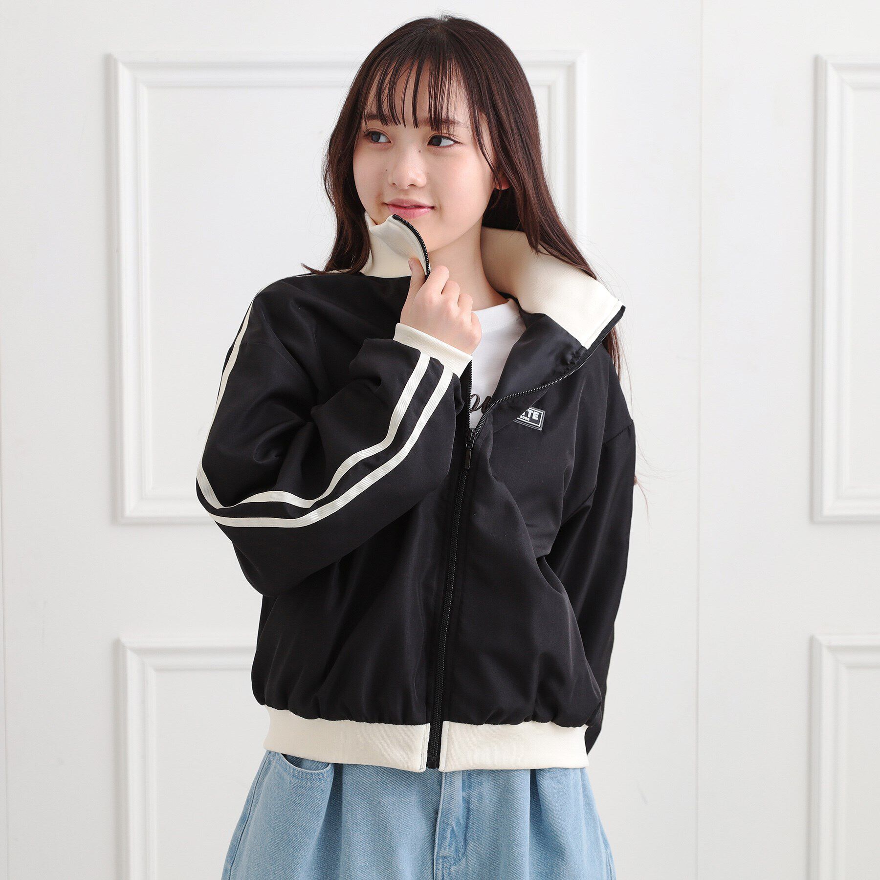 PINK-latte「トラックジャケット」|ブルゾン・スタジャン|