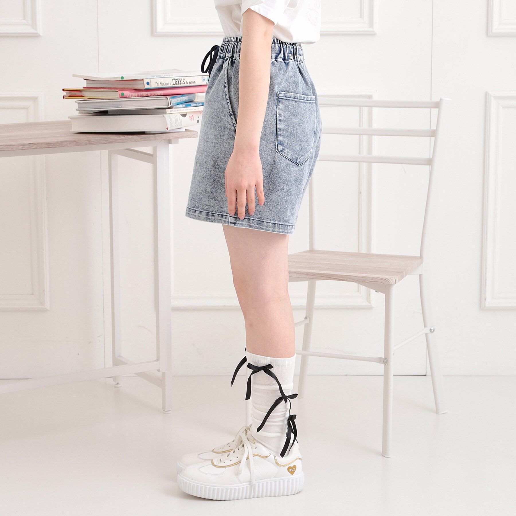 PINK-latte「イージーショートパンツ」|キュロット|