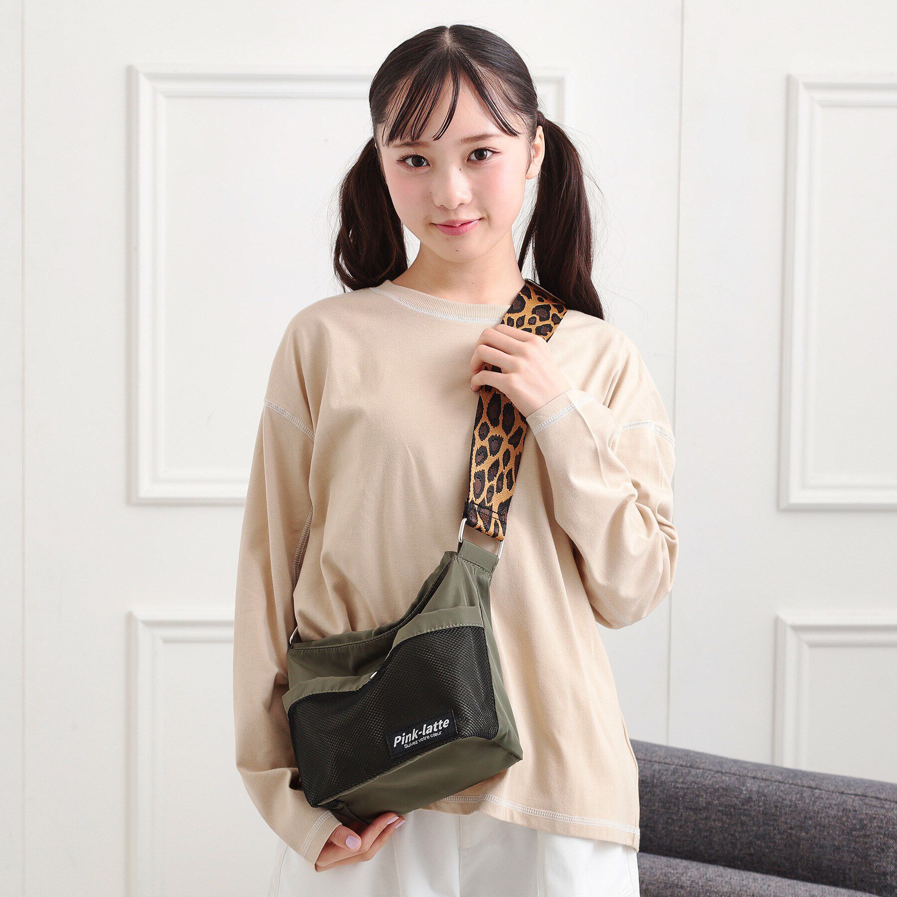 PINK-latte「レオパードカジュアルショルダー」|ショルダー・メッセンジャー|